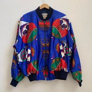 Vintage Blue Parachute Bomber Jacket